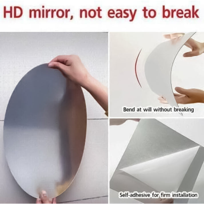 Oval Shape Mirror Sticker